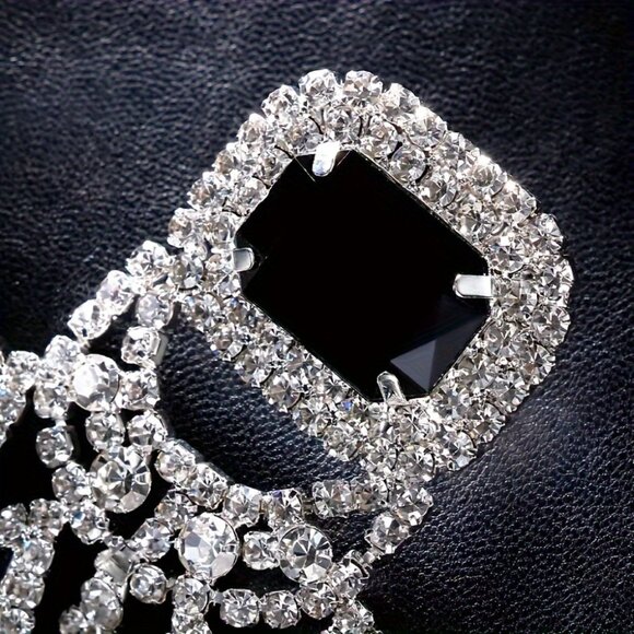 Exaggerated High-end Multi-layer Water Drop Earrings With Luxurious Gemstone - Picture 3 of 4